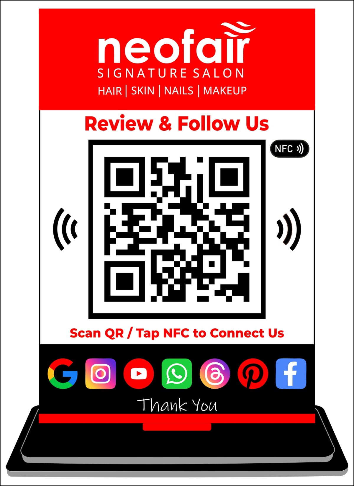 NEW GENERATION NFC GOOGLE POSITIVE* REVIEWS STAND (EXCLUSIVE QUALITY)
